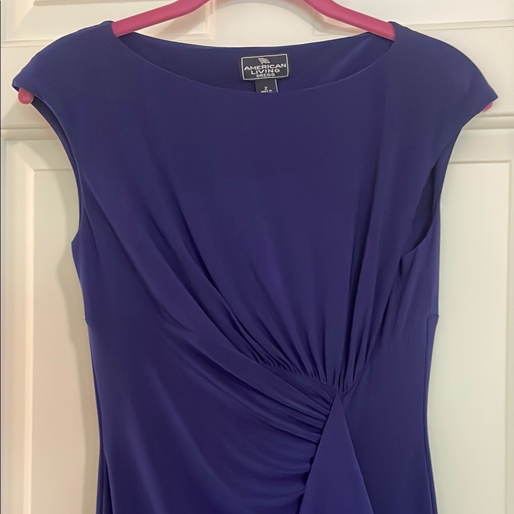 American Living blue Ruched Sheath Dress